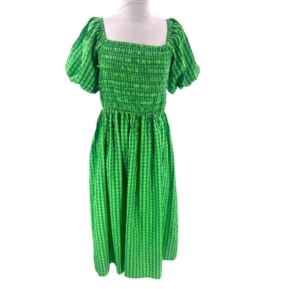 Never Fully Dressed Green Gingham Midi Dress - Picture 6 of 10